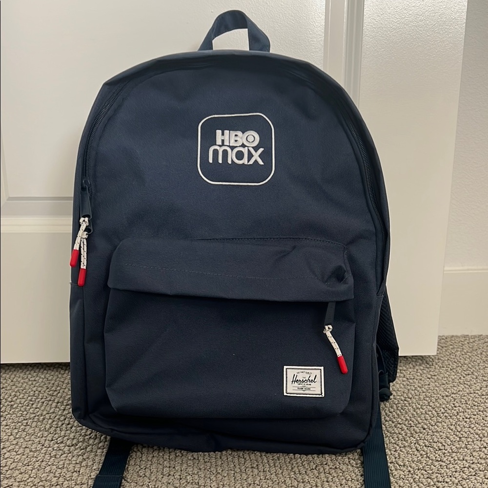 Herschel Supply Company Navy branded Backpack with red & white lining